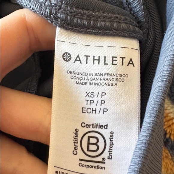 Athleta Venice Jogger Side Piping Granite Blue/White Stripe #854423 - Picture 6 of 6